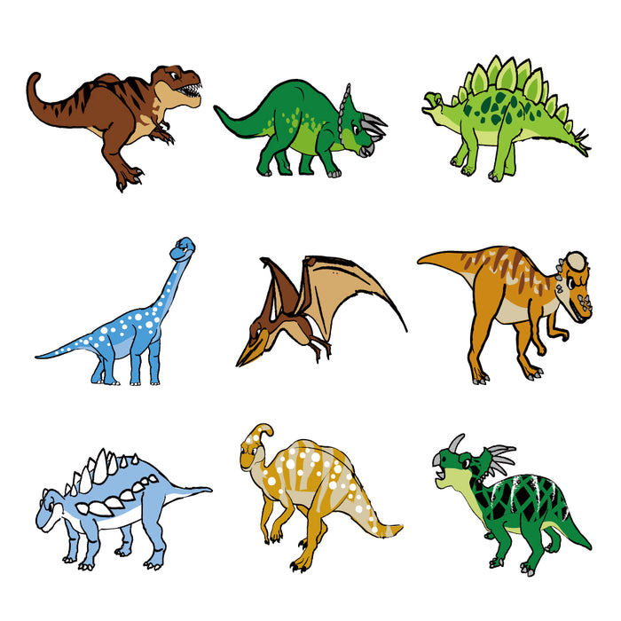 Name Sticker (Standard Iron Elastic Type 148 Pieces) Discovery! Exploration! Dinosaur Continent 