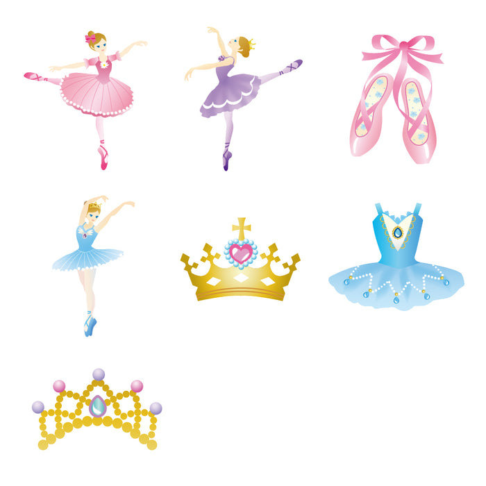 Name sticker (standard iron type 148 pieces) dreaming princess ballerina 