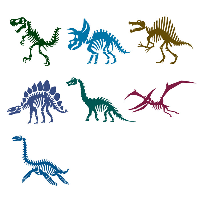 【入園入学グッズセール：5%OFF】 お名前シール(スタンダード 撥水タイプ 375ピース)恐竜の大化石博物館