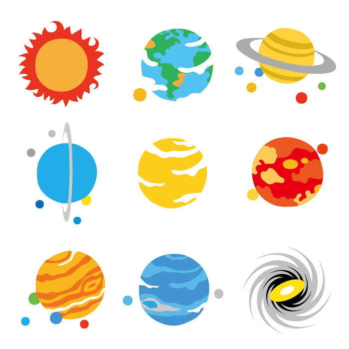 Name Sticker (Standard Water Repellent Type 375 Pieces) Cosmo Planet of the Solar System