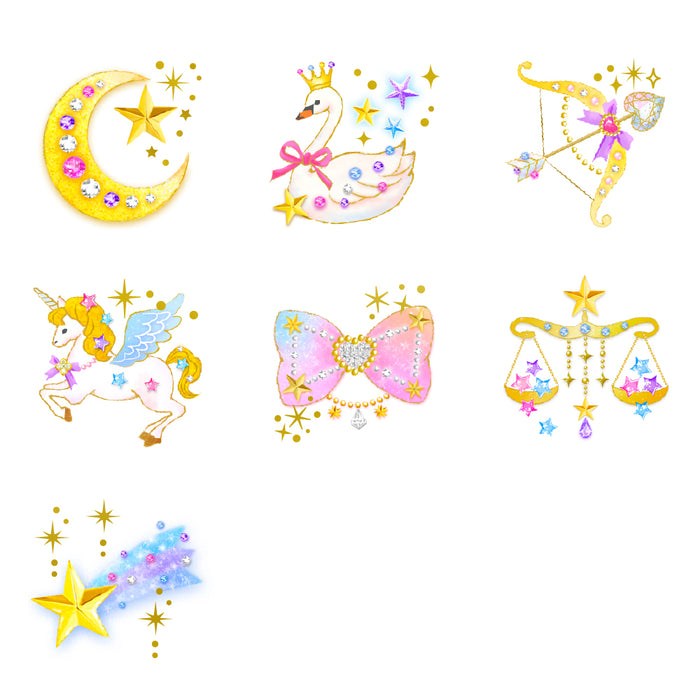 Name sticker (standard iron type 148 pieces) constellation twinkle accessories 