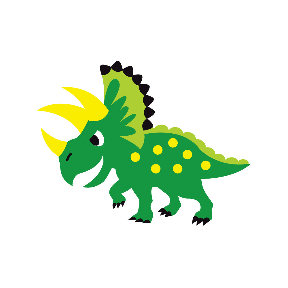 Name sticker (my mark iron type 148 pieces) Triceratops — COLORFUL