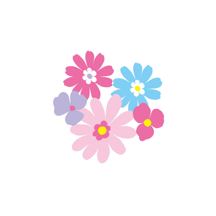 Name sticker (my eyes, iron stretch type, 148 pieces) flower bouquet 