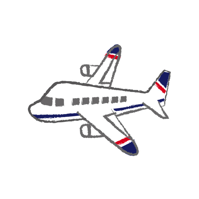 Name sticker (my mark, iron type, 148 pieces) jet plane, white 