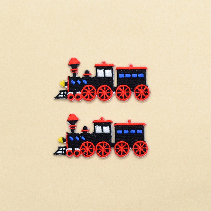 ワッペン 機関車・ブラック(2個セット)