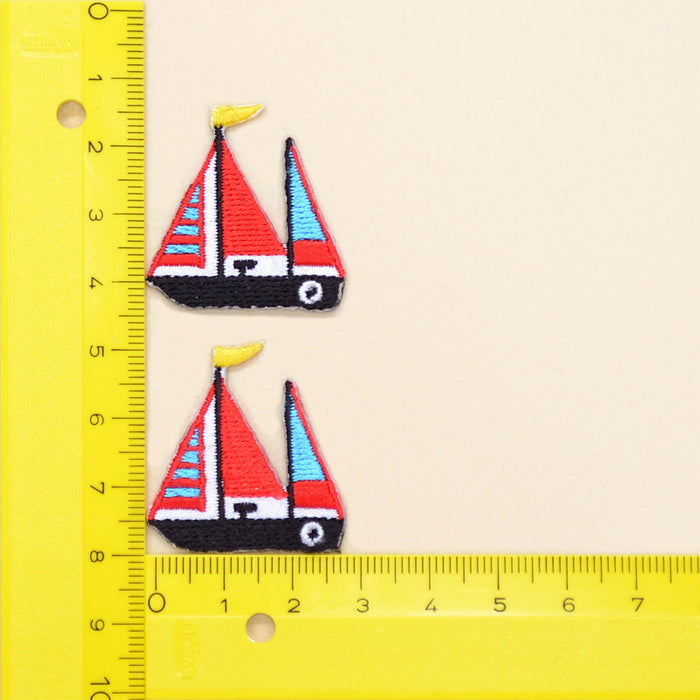 [SALE: 50% OFF] Patch Sailboat Red (Set of 2) 