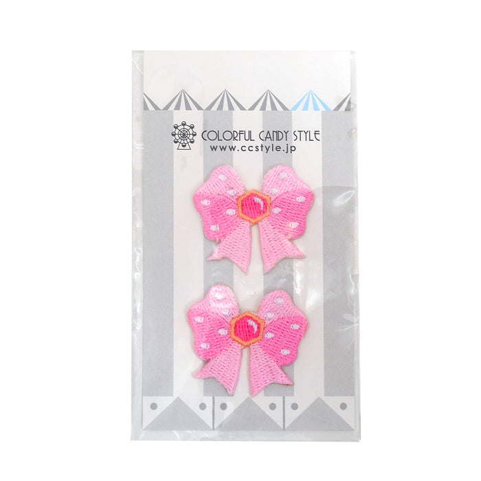 [SALE: 50% OFF] Patch Two-tone Ribbon Pink (Set of 2) 