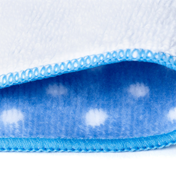 Handkerchief towel Polka dots (white dots on light blue background) 
