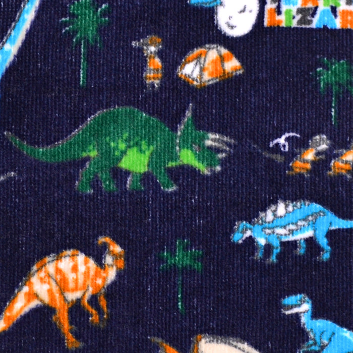 Set of 2 Handkerchief Towels Discovery! Exploration! Dinosaur Continent (Navy) 