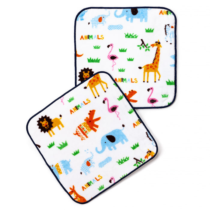Handkerchief Towel Set of 2 Savanna Crossing Animal Parade 