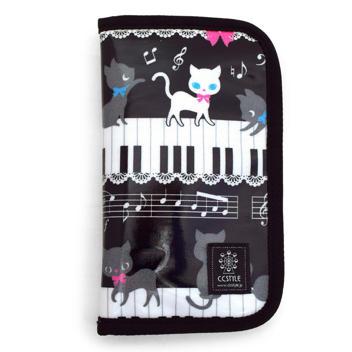 Carving knife case (case only) Black cat waltz dancing on the piano (black) 