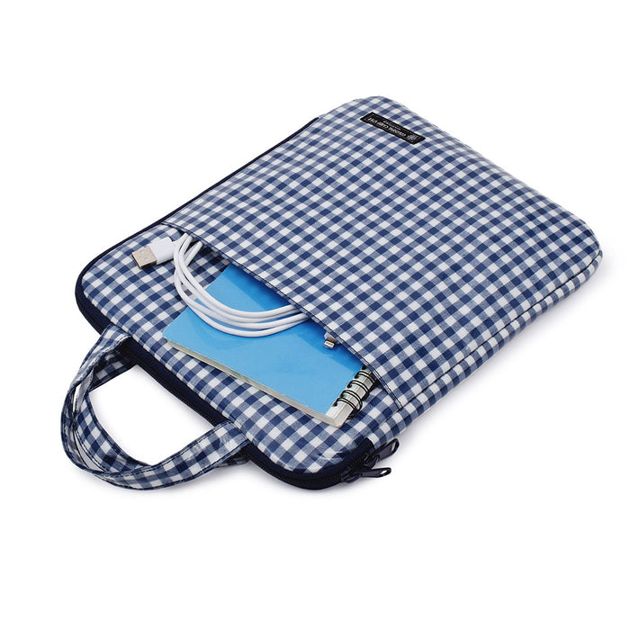 Tablet/PC case (11 inch) Large Check/Navy 