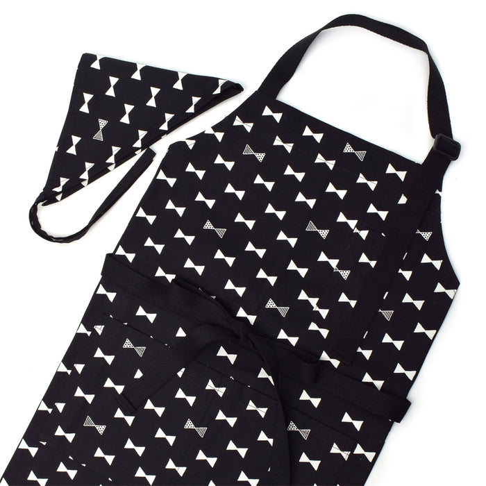 [SALE: 30% OFF] Apron (150-free size) with triangular bandage ribbon silhouette 