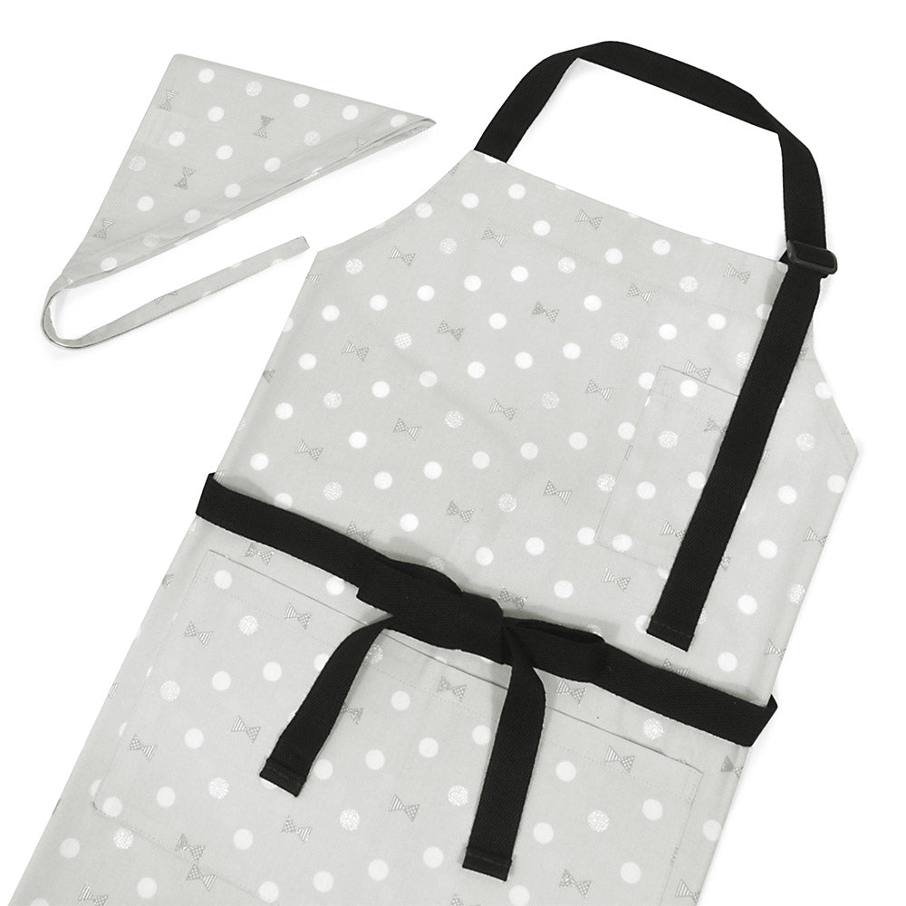 Apron (150-free size) Polka Dot Ribbon with triangular bandage