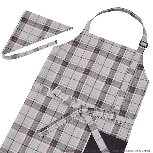 LAURA ASHLEY Apron (150～160) Highland check with triangular bandage 