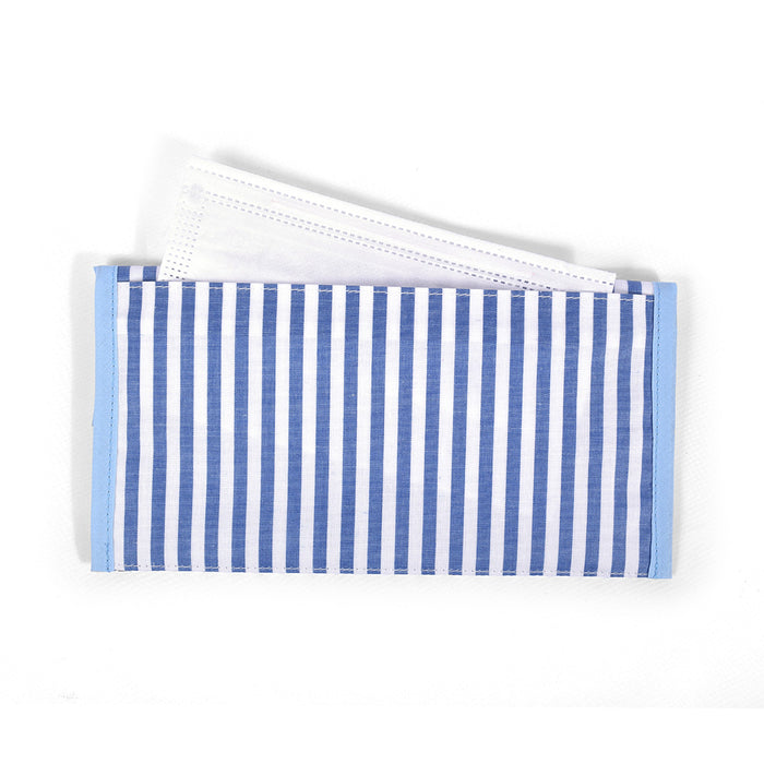 [SALE: 30% OFF] Antibacterial Mask Case Double Pocket (for Mobile) Basic Stripe/Blue 
