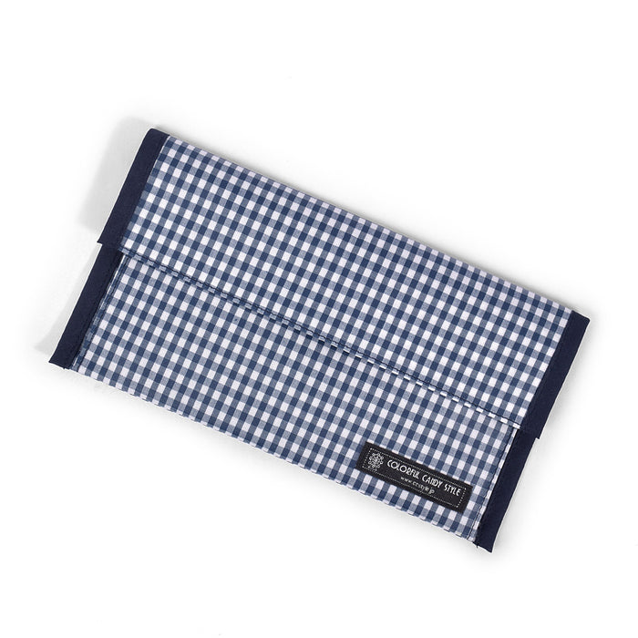 [SALE: 30% OFF] Antibacterial Mask Case Double Pocket (for Mobile) Check Large/Navy 