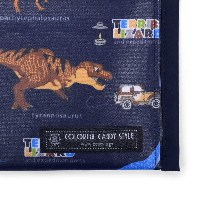 [SALE: 30% OFF] Antibacterial mask case Double pocket (for mobile) Discovery! Exploration! Dinosaur Continent (Navy) 