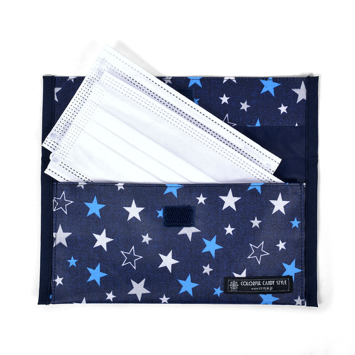 [SALE: 30% OFF] Antibacterial Mask Case Double Pocket (for Mobile) Brilliant Star (Navy) 