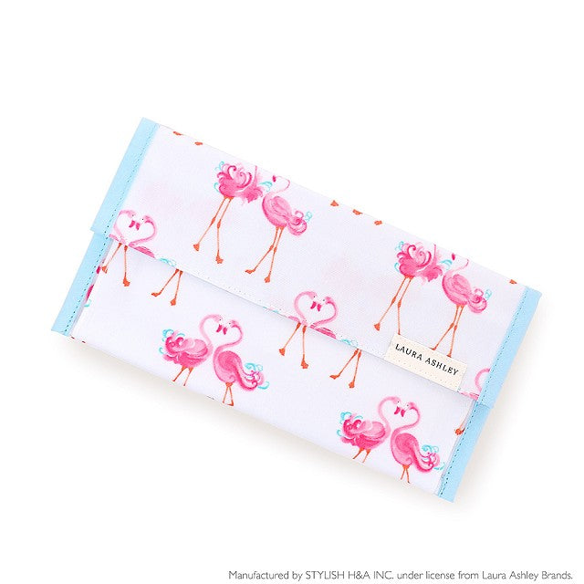 【サマーセール：45%OFF】 LAURA ASHLEY 抗菌マスクケース ダブルポケット Pretty Flamingo