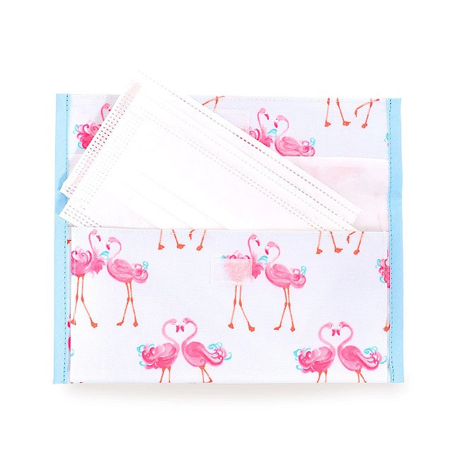 LAURA ASHLEY Antibacterial Mask Case Double Pocket Pretty Flamingo 