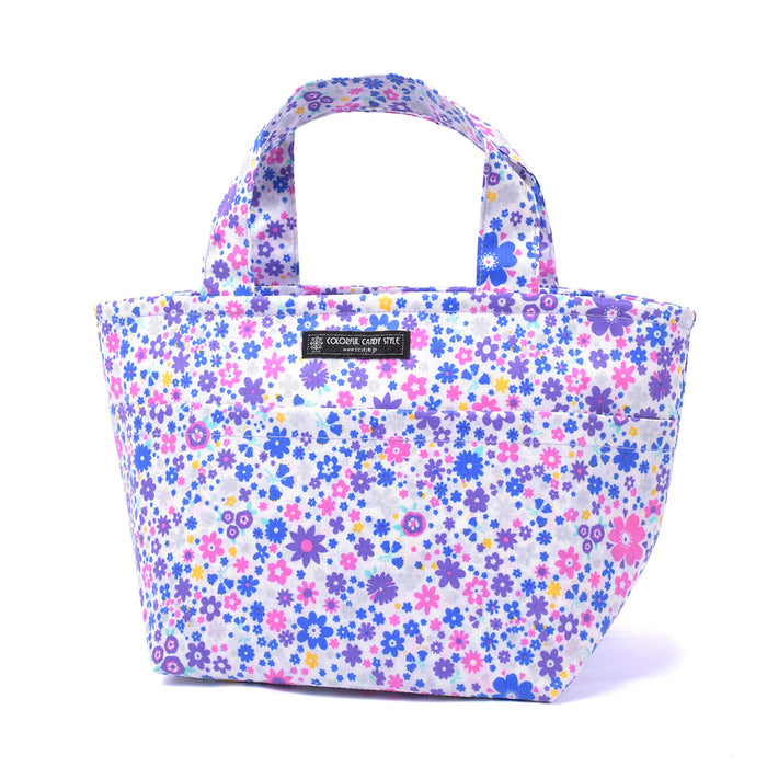 Antibacterial Lunch Tote Flower Pattern Airy Shower (Lavender) 