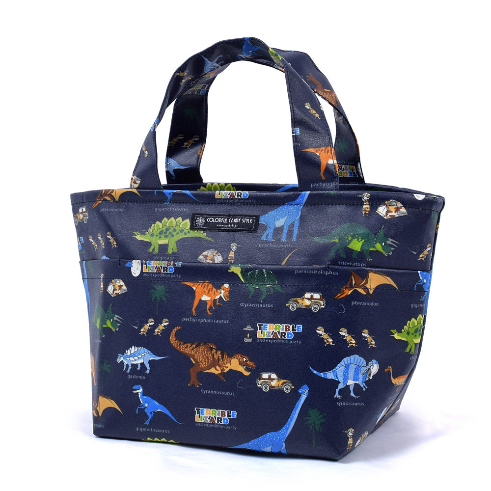 [SALE: 30% OFF] Antibacterial Lunch Tote Discovery! Exploration! Dinosaur Continent (Navy) 