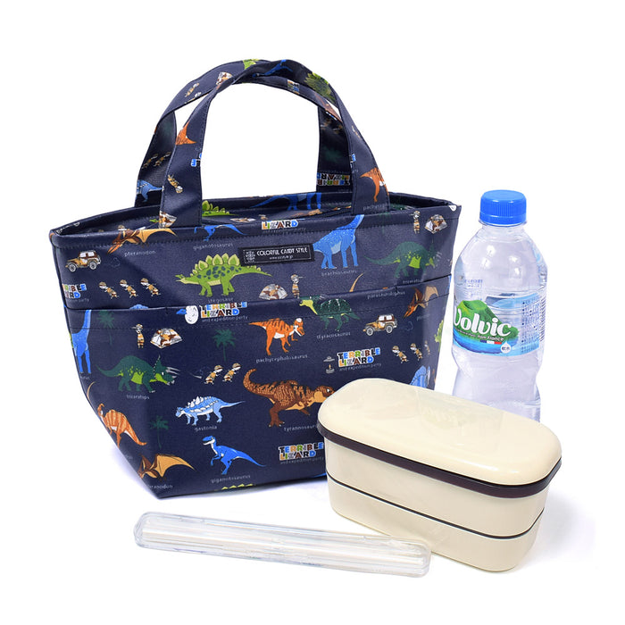 [SALE: 30% OFF] Antibacterial Lunch Tote Discovery! Exploration! Dinosaur Continent (Navy) 