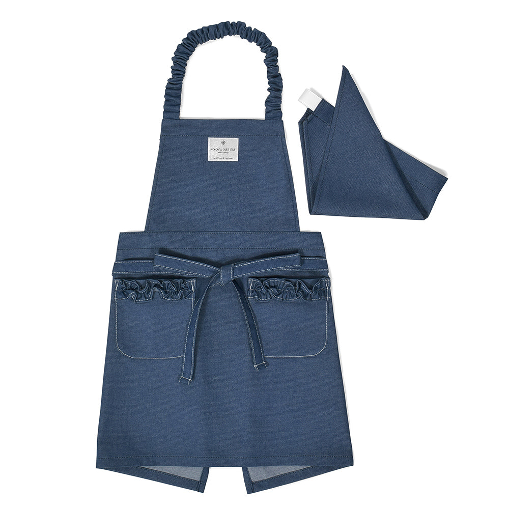 [SALE: 60% OFF] Antivirus/Antibacterial Child Apron (100-120cm) Blue 