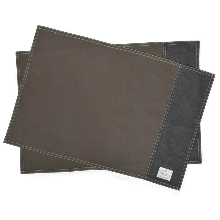 Antivirus/Antibacterial Placemat (40cm x 60cm) Set of 2 Khaki x Black 