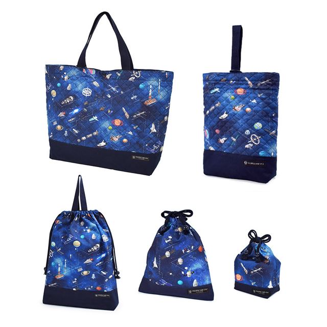 Entrance admission series 5-piece set with safety gusset Future planetary exploration and spacecraft 