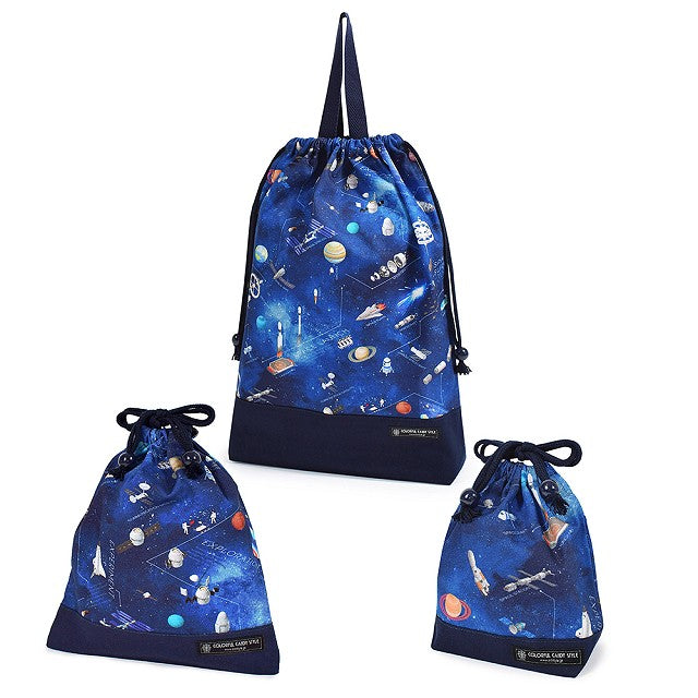 送料無料 入園入学シリーズ 巾着3点セット（体操服袋・給食袋・コップ