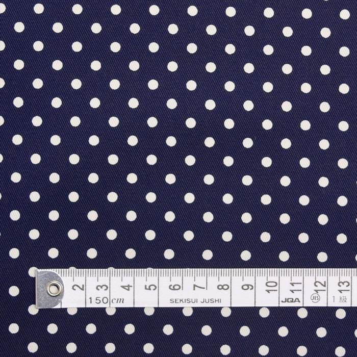 Yu-Packet Polka Dot/Navy Blue Twill Fabric 
