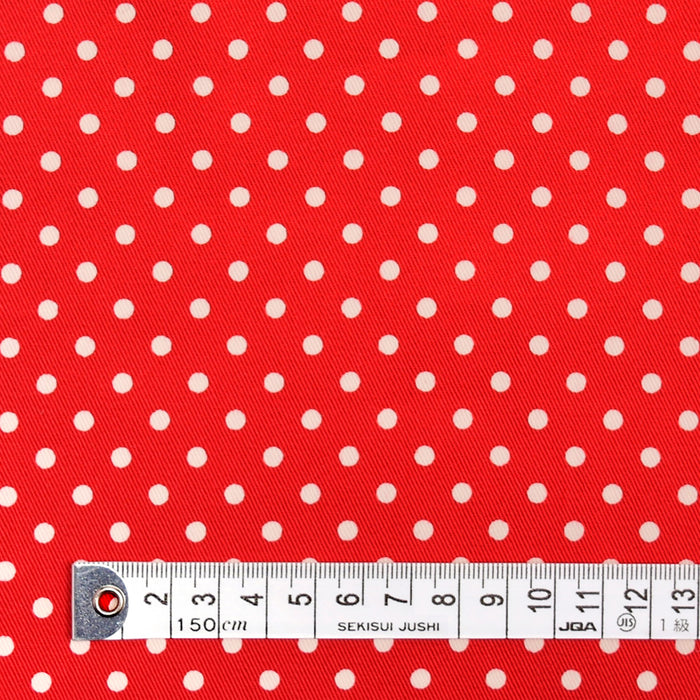 Yu-Packet Polka Dot/Red Twill Fabric 