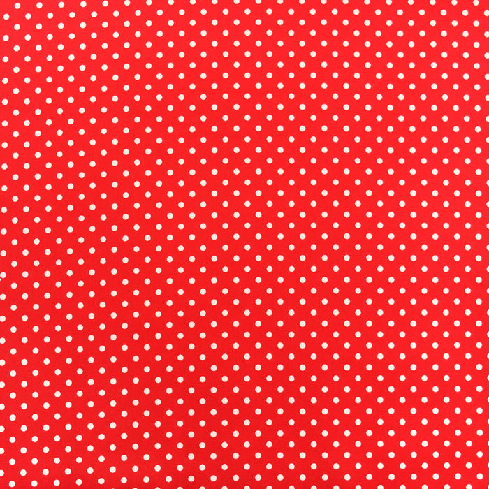 Yu-Packet Polka Dot/Red Twill Fabric 