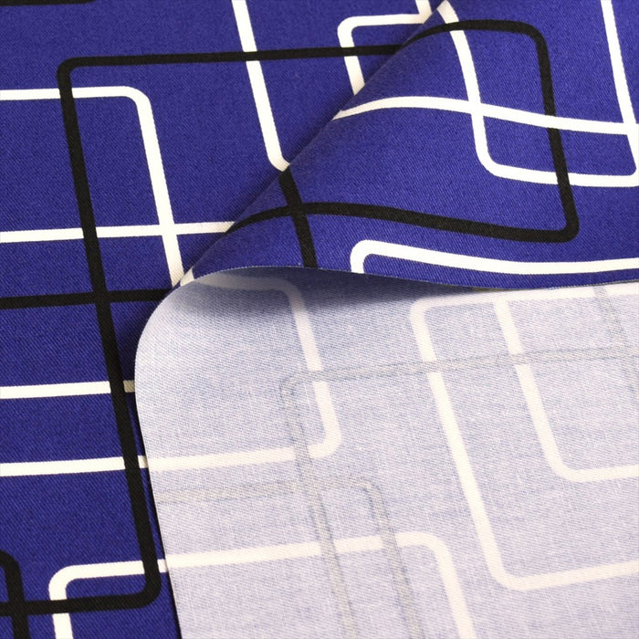 Yu-Packet Line/Navy Blue Twill Fabric 