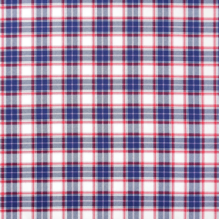 Yu-packet tartan white navy blue twill fabric 