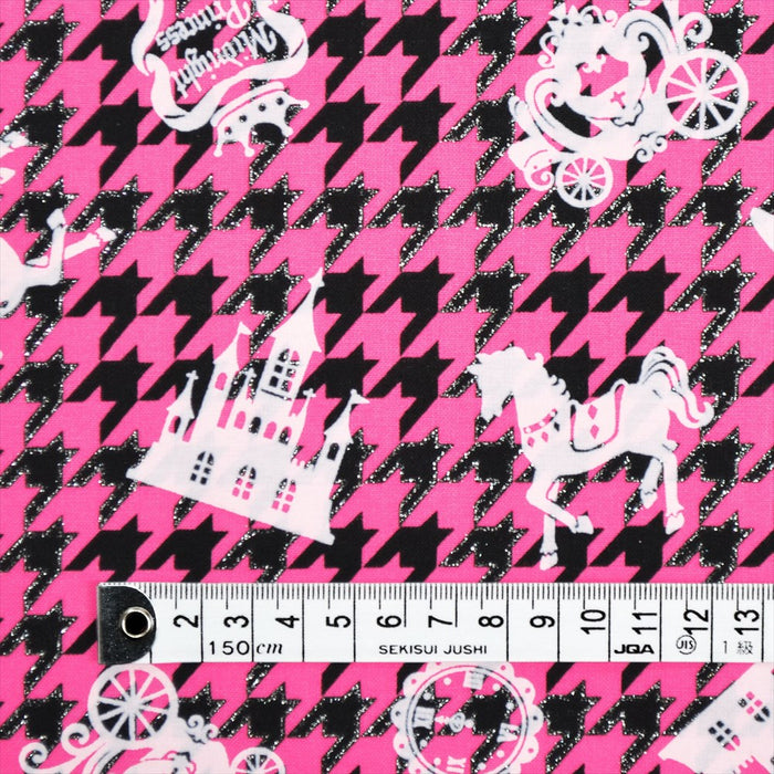 Yu-Packet houndstooth romantic motif sheeting fabric 