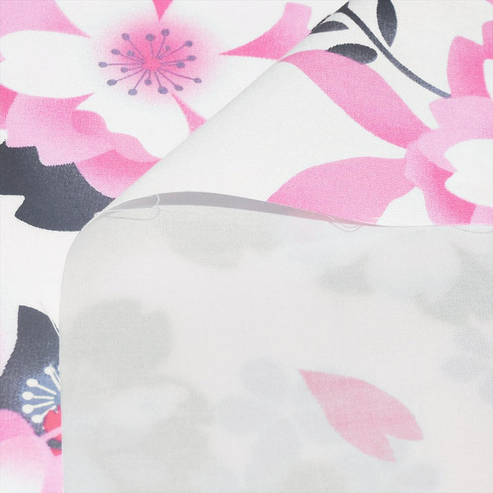 Yu-Packet Large Flower Peach Blossom/White Broad Fabric 