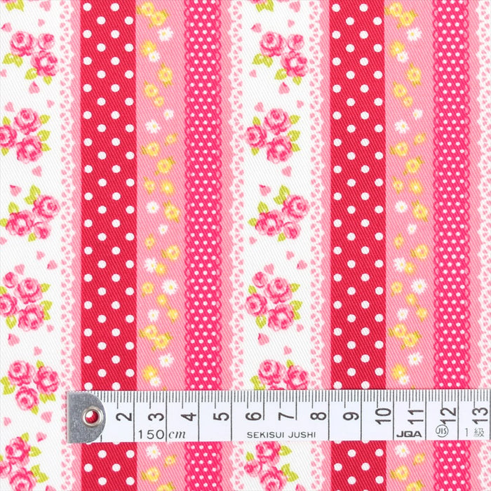Yu-Packet Flower Ribbon Twill Fabric 