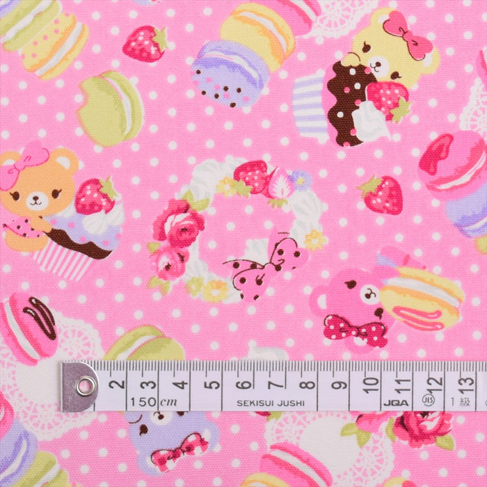 Yu-packet polka dots and sweet bear (pink) ox fabric 