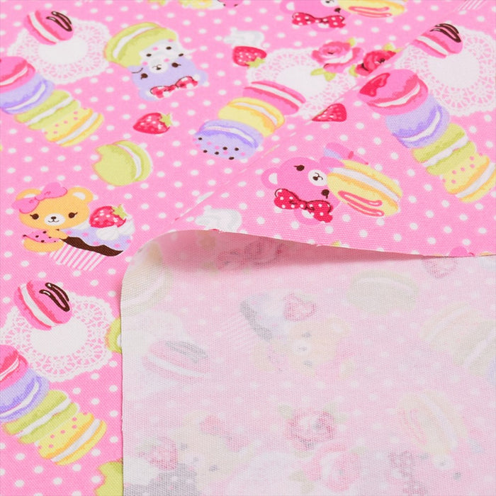 Yu-packet polka dots and sweet bear (pink) ox fabric 