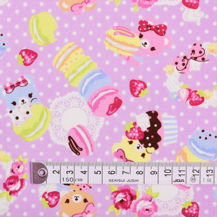 Yu-packet polka dot pattern and sweet bear (lilac) ox fabric 