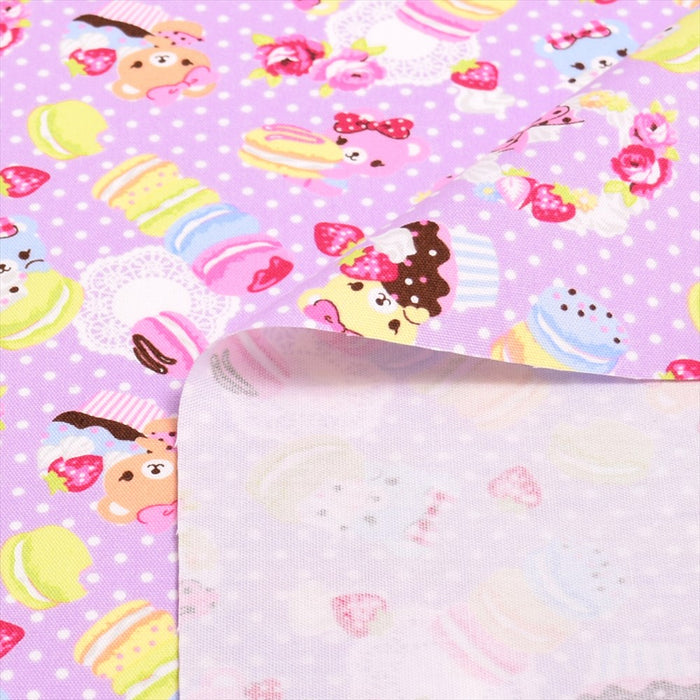 Yu-packet polka dot pattern and sweet bear (lilac) ox fabric 