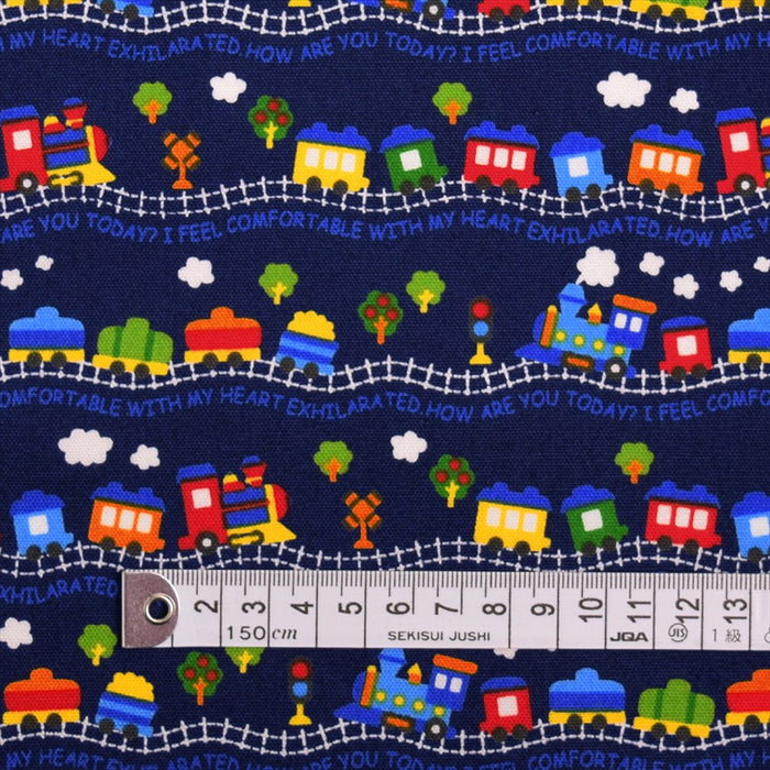 Yu-Packet Colorful Train Let's Go (Navy) Oxford Fabric 