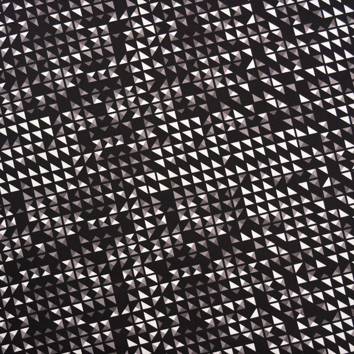 Yu-Packet Metal Studs Black Twill Fabric 