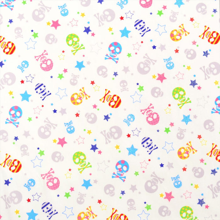 Yu-packet fashionable skull and glitter star (milky white) ox fabric 