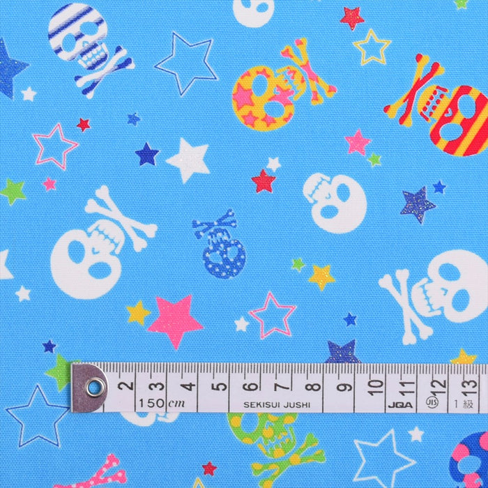 Yu-packet Fashionable skull and glitter star (sky blue) Oxford fabric 