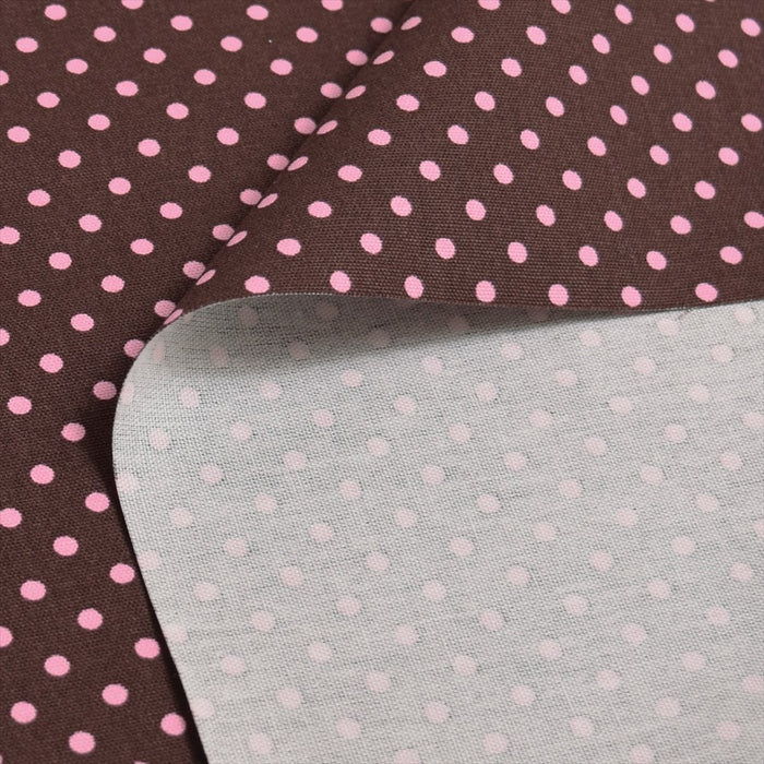 Yu-packet Polka dots (pink dots on chocolate ground) Oxford cloth 