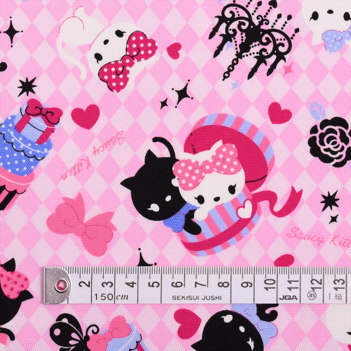 Yu-packet pink argyle and kitten princess ox fabric 